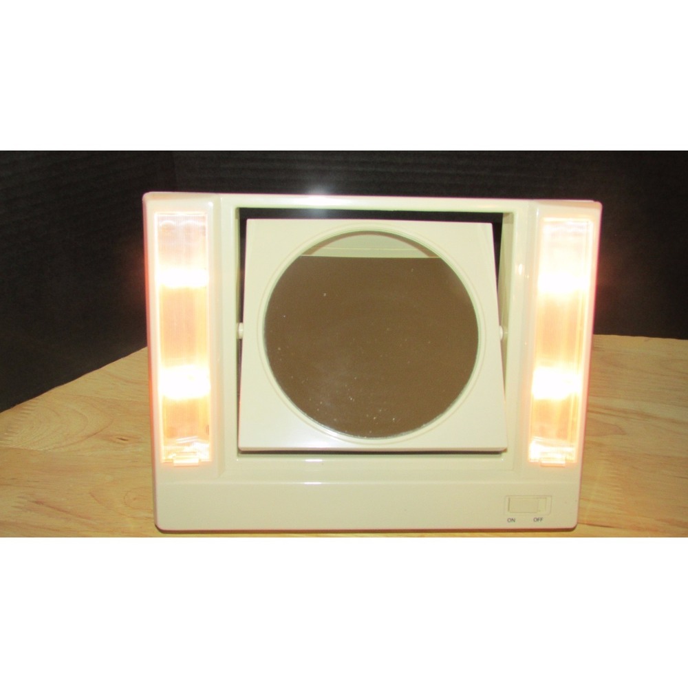 Vintage Avon Reflections of Beauty Lighted Vanity Make-Up Mirror 2 sided 1986